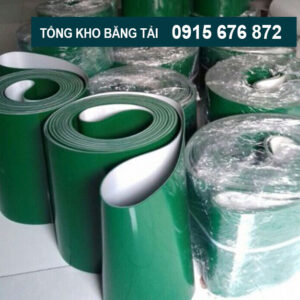 Băng tải PCV xanh công nghiệp tại Tổng kho băng tải
