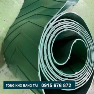 Băng tải PVC xanh gân V