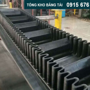 Băng tải cao su gắn gờ bèo cao 100