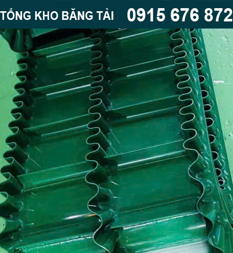 Băng tải pvc dán gờ-bèo tại tổng kho băng tải